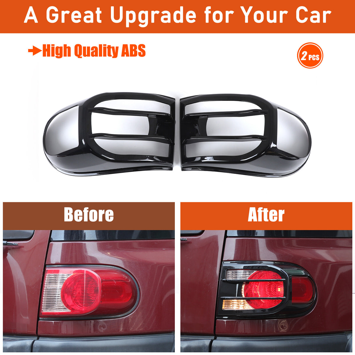 Piano Glossy Black ABS Tail Light Cover Trim For Toyota FJ Cruiser 2007-2021 US 12