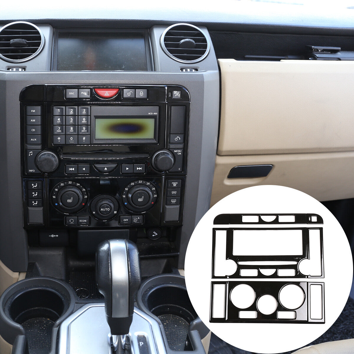 Black ABS Central Control Console Mode Trim For Land Rover Discovery3 04-09 1
