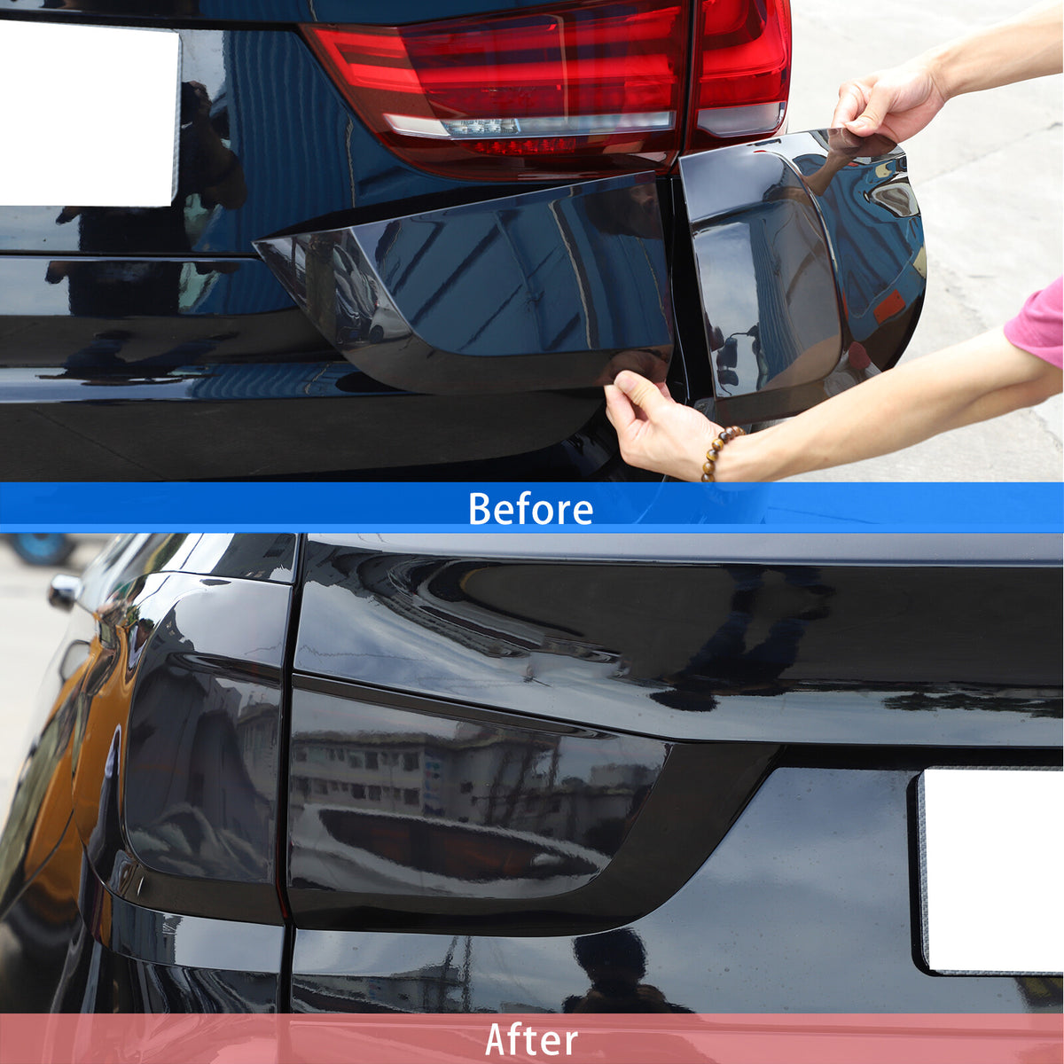 4PCS Smoke Blackout Tail Light Lamp Decoration Cover Trim For BMW X5 2014-2018 5