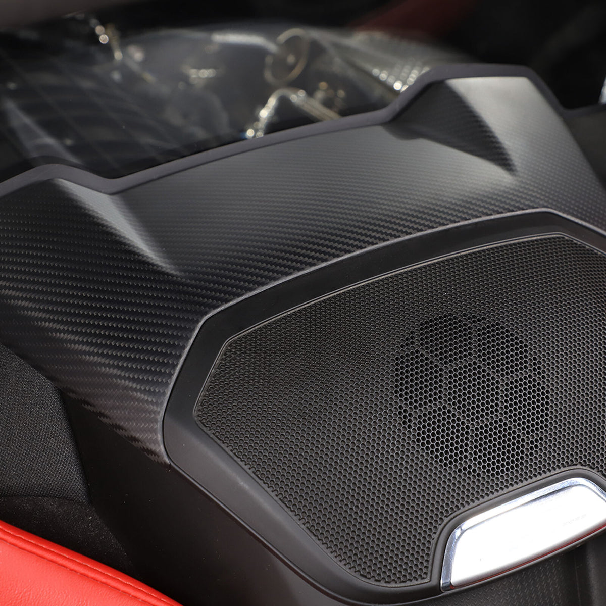 Matte Carbon Fiber Rear Speaker Top Panel Cover For C8 Corvette Coupe 1LT 20-26 13