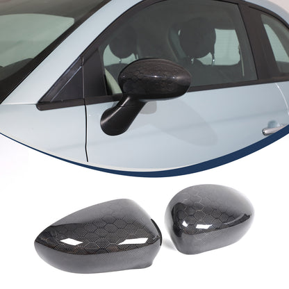 Honeycomb Carbon Fiber Exterior Side Mirror Trim For Fiat 500 Abarth 595 2010+ 23