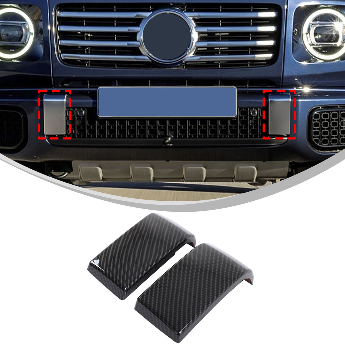 Carbon Fiber ABS Exterior Front Bumper Door Trim For Benz G-Class W465 2025+ 17
