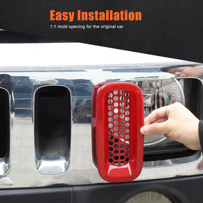 Sport Red ABS Front Grille Insect Screen Trim For Hummer H3 2005-2009 17