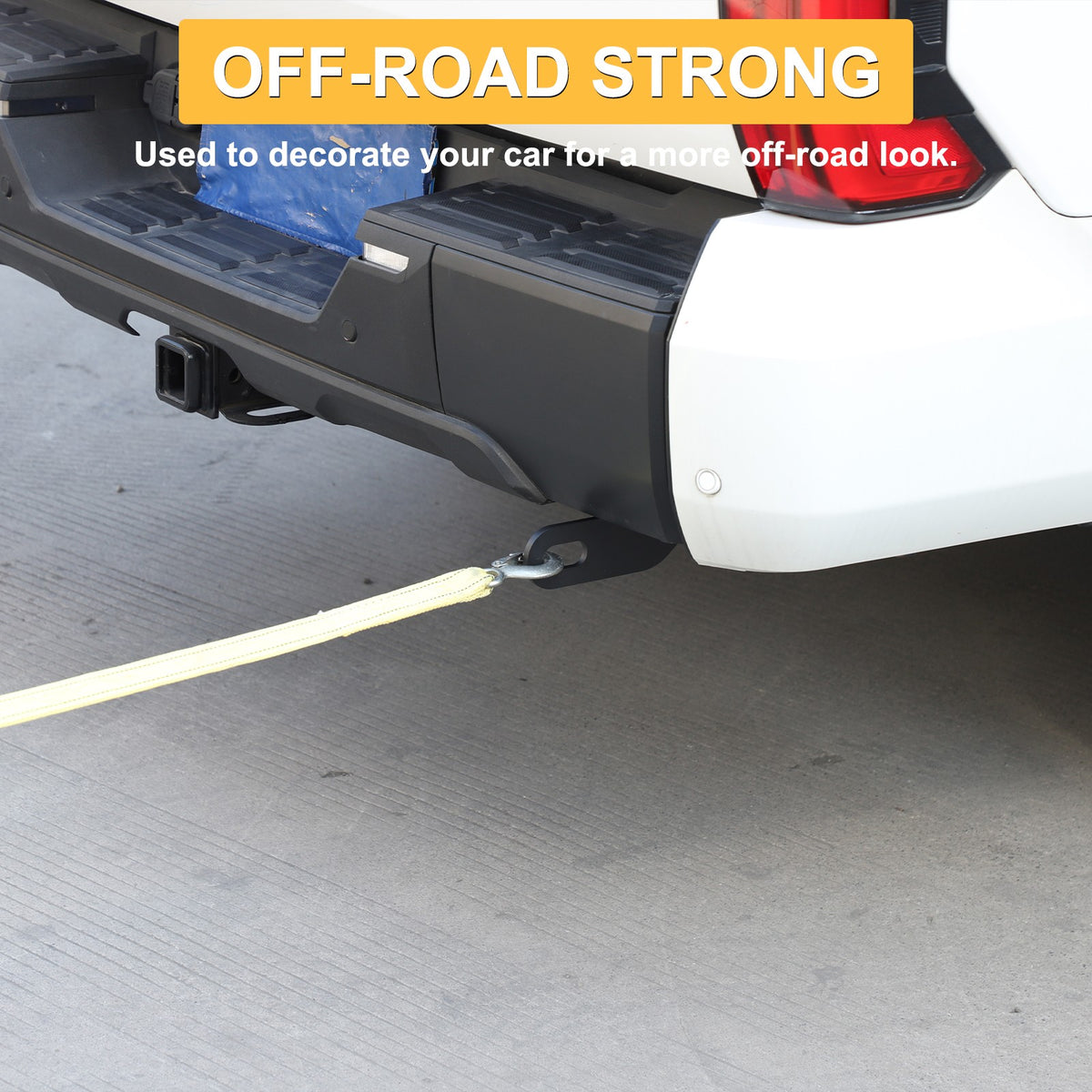Black Rear Bumper Tow Hook Rescue Recovery Kits For Toyota Tundra 2022+ 12