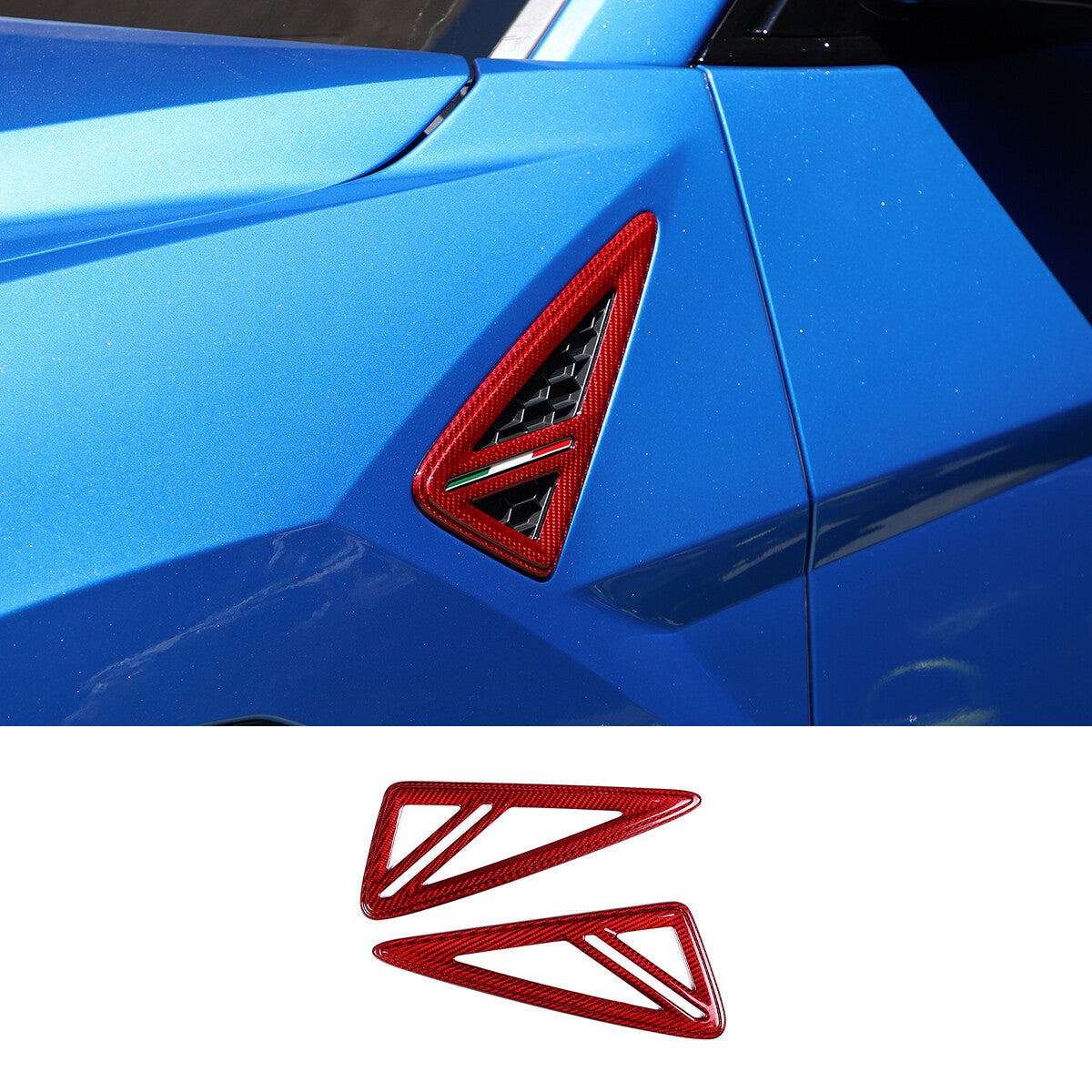 Red Car Side Wing Air Flow Fender Vent Trim Sticker For Lamborghini URUS 18-23 7