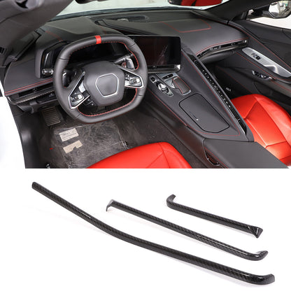 Real Dry Carbon Fiber Full Interior Center Set Trim Kit For Corvette C8 20-25 US - Styles 1-5 9