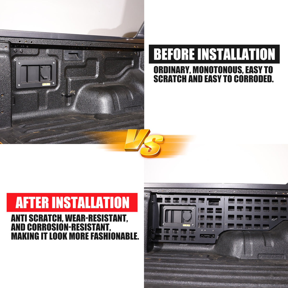 Tailgate Body Armor Side Bed Molle Panel Storage Rack for Ford Ranger 2024-2025 14