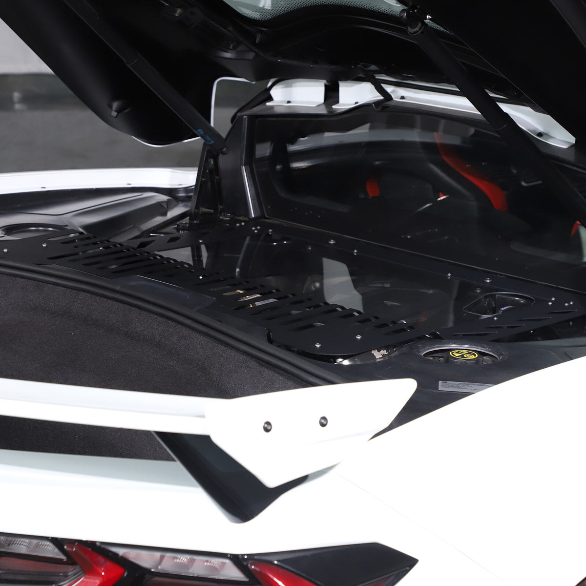 Black Aluminum Engine Hood Transparent Panel Cover Trim For Corvette C8 20+ 21