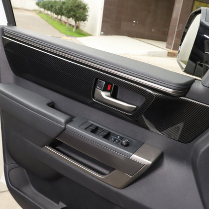 ABS Carbon Fiber Inner Door Handle Panel Frame Trim For Toyota Tundra 2022-23 US 16
