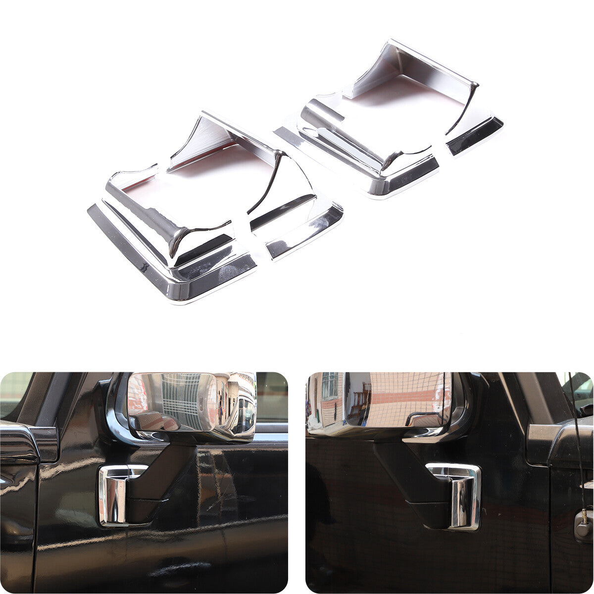 Silver rearview mirror base cover trim decorFor Hummer H3 2005-2009 2