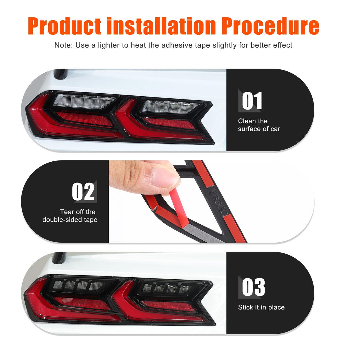 Matte Black ABS Reverse Light Protection Grille Trim For Corvette C8 20+ US 4
