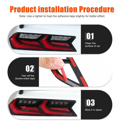 Matte Black ABS Reverse Light Protection Grille Trim For Corvette C8 20+ US 4