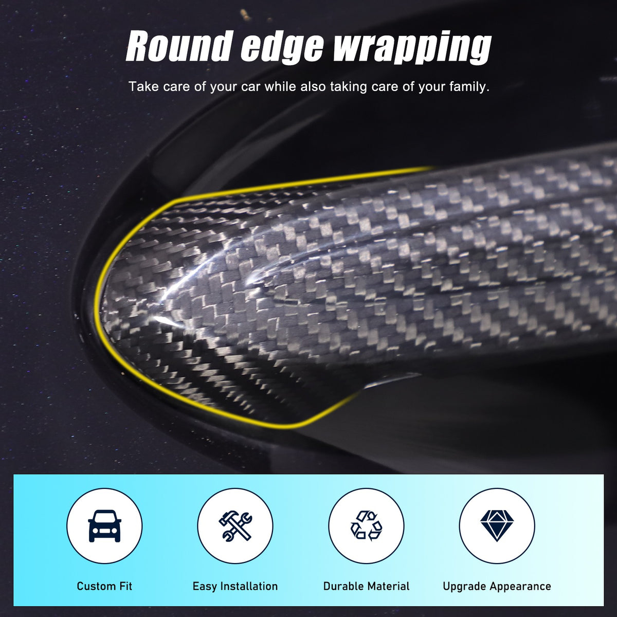 Real Carbon Fiber Exterior Outer Door Handle Trim For BMW 3 Series G20 20-22 12