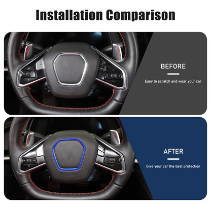 Blue Real Carbon Fiber Full Interior Set Decor Trim Kit for Corvette C8 20-25 - Variants 21-25 17