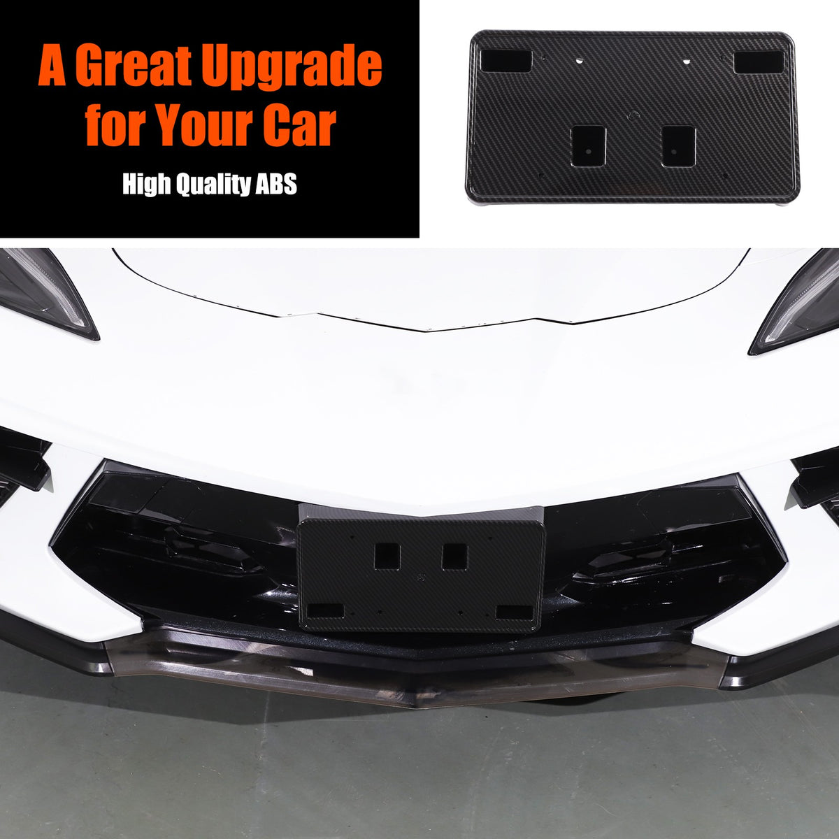 Carbon Fiber ABS Front License Plate Bracket For Corvette C8 20+ OE: 86801045 US 2