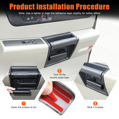 Matte Black ABS Interior Door Handle Cover Trim For Hummer H2 2003-2007 3
