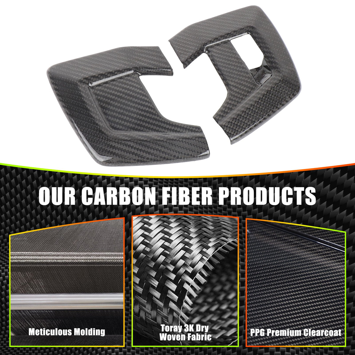 Real Carbon Fiber Rear Door Switch Cover Trim For Lamborghini Urus 2018-21 US 5