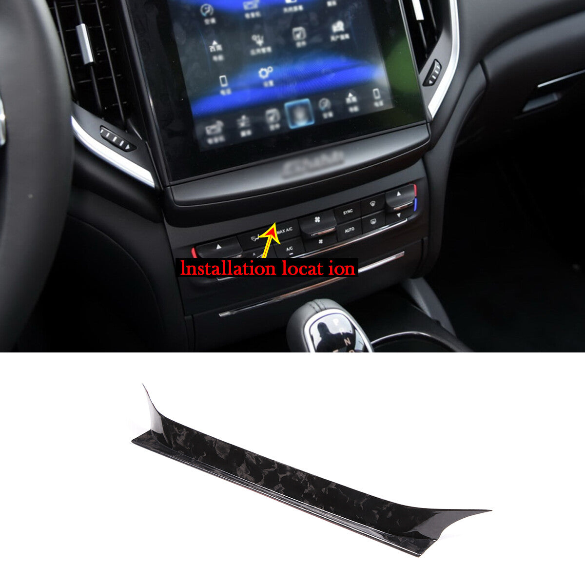 Forged Carbon Air Condition Switch Panel Upper Trim For Maserati Ghibli 2014-15 9
