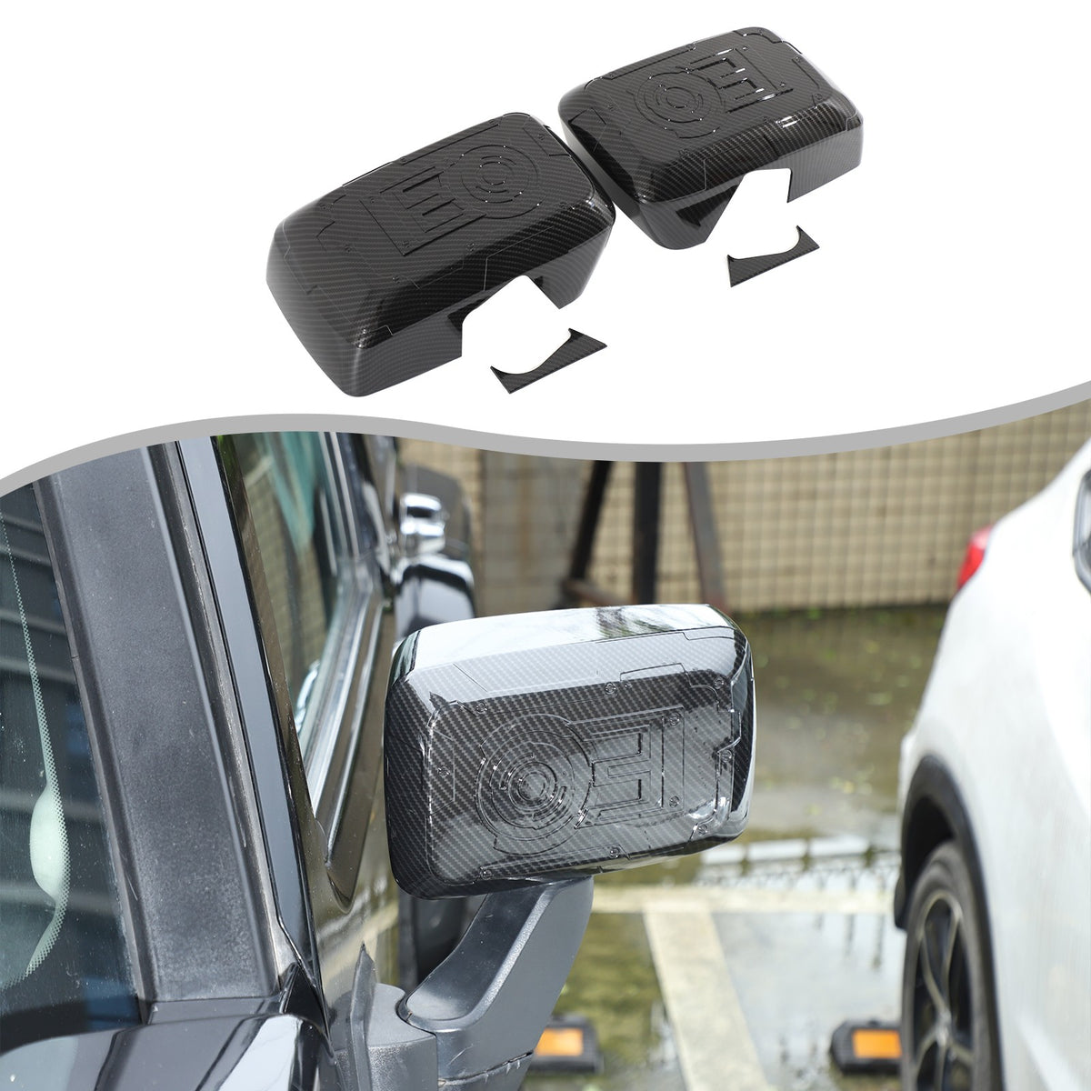 Mech ABS Carbon Fiber Outer Rearview Mirror Cover Trim For Hummer H3 2005-09 US 10