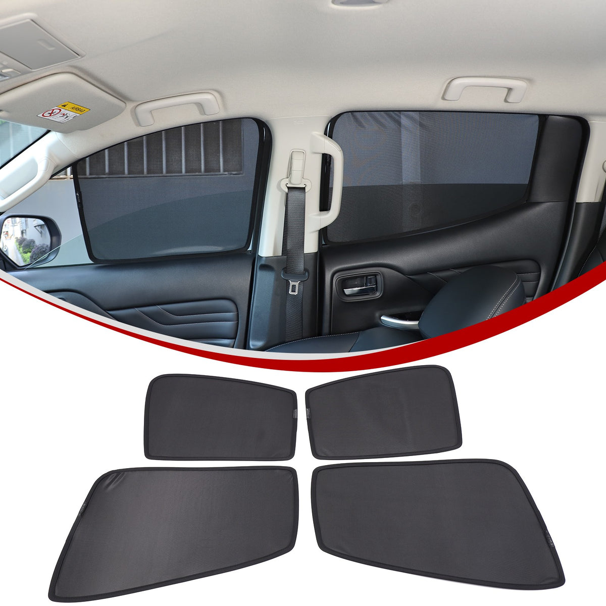 Front Rear Window Sun Shade Cover Mesh Shield For Mitsubishi L200 Triton 2015-23 23