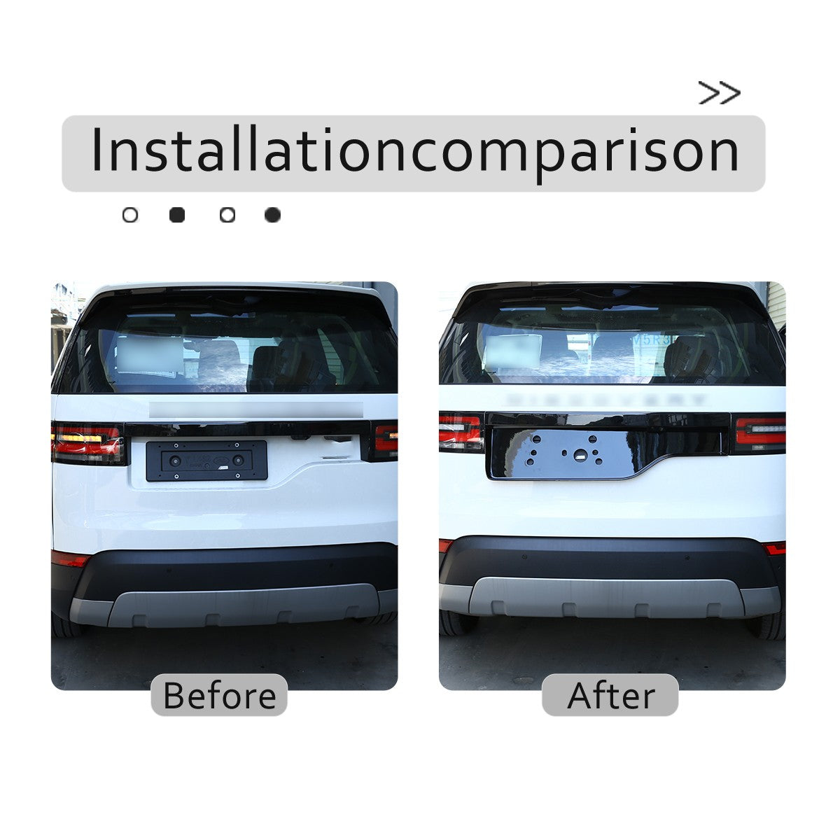 Glossy Piano Black Rear License Plate Base Trim For LR5 Discovery 5 L462 17+ US 8