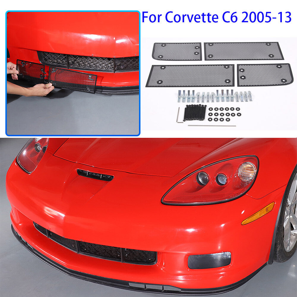Front Grille Guard Side Vent Intake Mesh Grille Insert For Corvette C6 2005-13 1