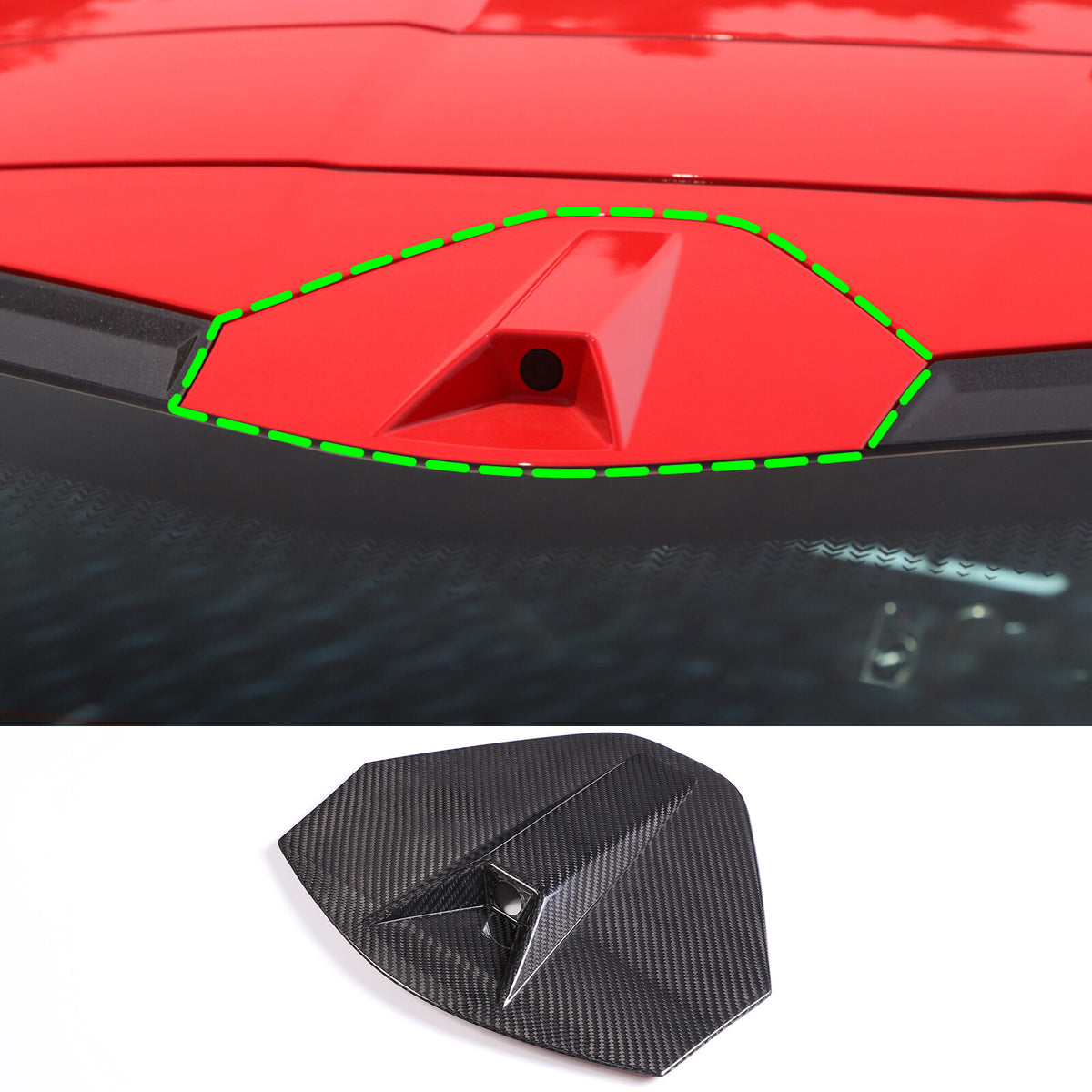 Real Carbon Fiber Rear Window Lower Trim Cover Set For 2020-26 C8 Corvette Coupe 30