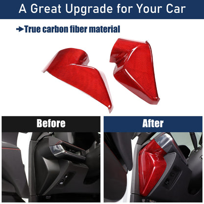 Red Real Carbon Fiber Dashboard Side Trim ForCorvette C8 Stingray Z06 Z51 2020+ 5
