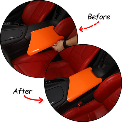 Orange ABS Center Console Armrest Box Panel Cover For Corvette C8 2020-2026 US 16