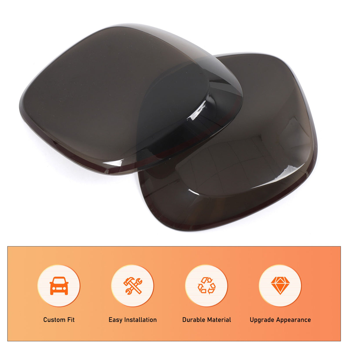 Smoked Black ABS Tail Light Smoke Housing Cover Trim For Benz Smart Fortwo 16-19 19