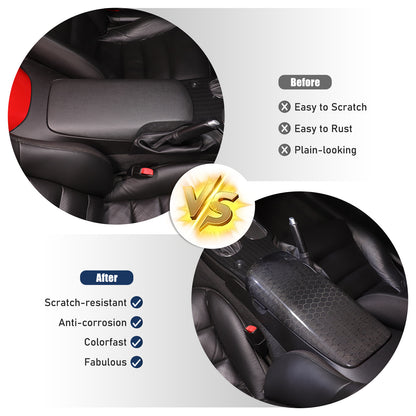 Honeycomb Carbon Fiber Center Console Armrest Box Cover For Corvette C6 2005-13 15