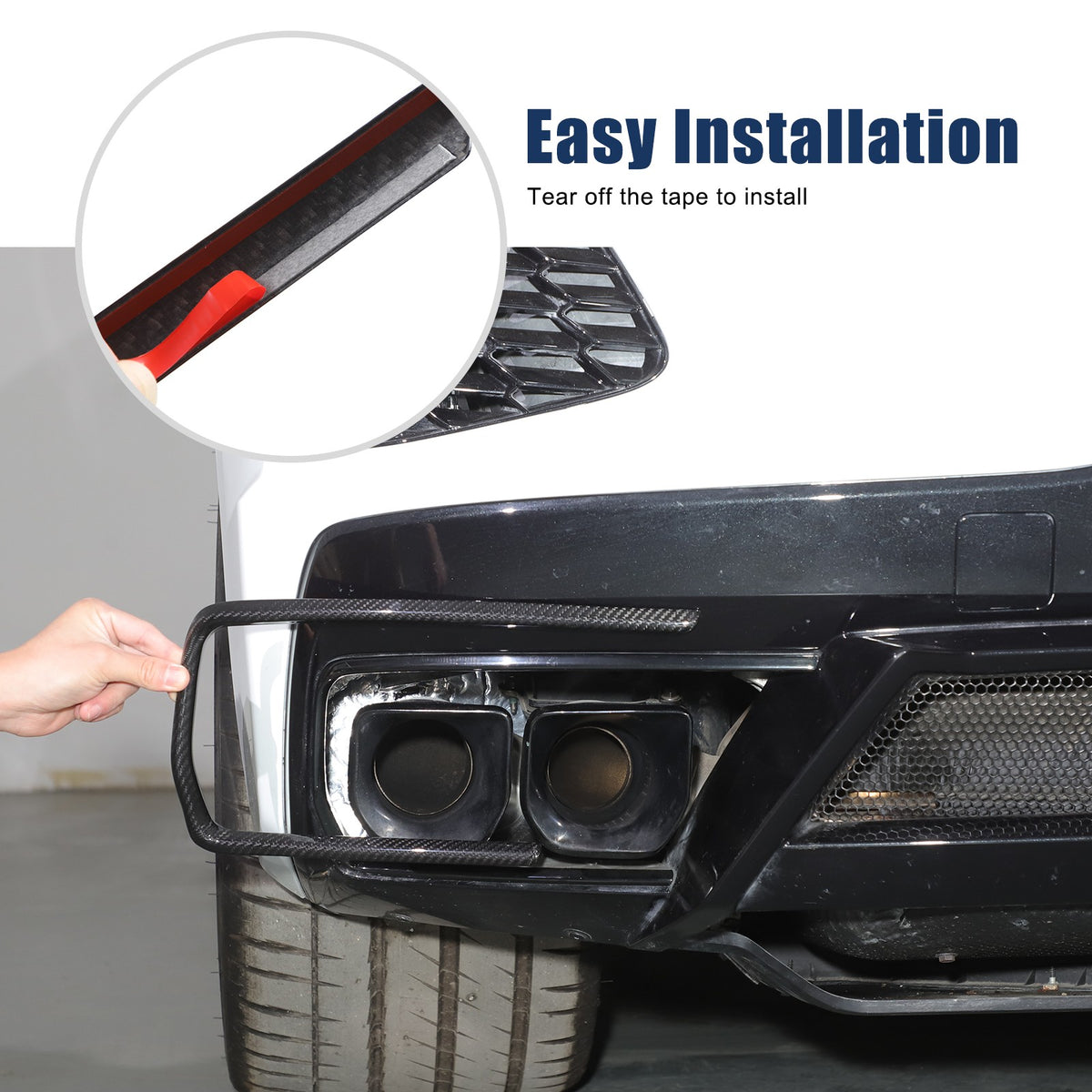 Real Dry Carbon Fiber Rear Tailpipe Trim Ring Cover For Corvette C8 2020+ 22