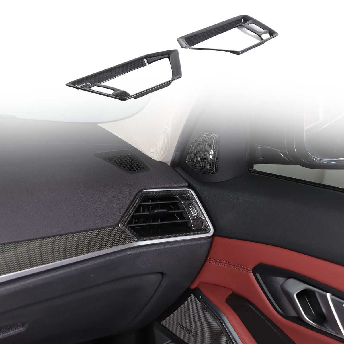 Real Carbon Fiber Side Air Vent Outlet Trim For BMW 3 Series G20 G21 20-22 2