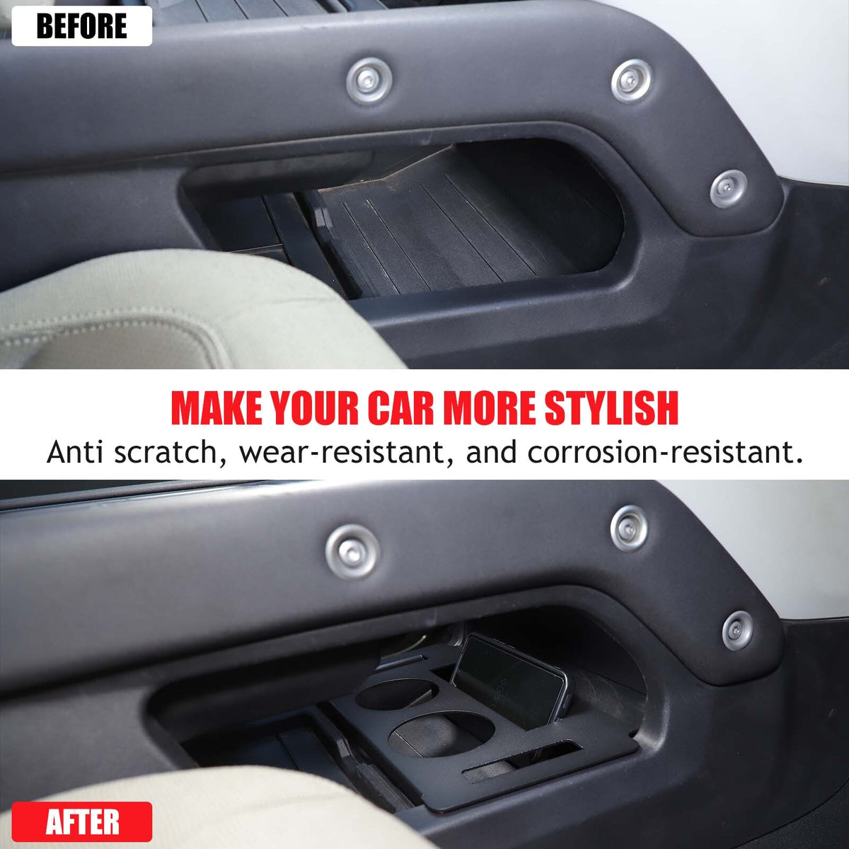 Alloy Lower Centre Console Cup holder Box For Land Rover Defender L663 20-24 US 12