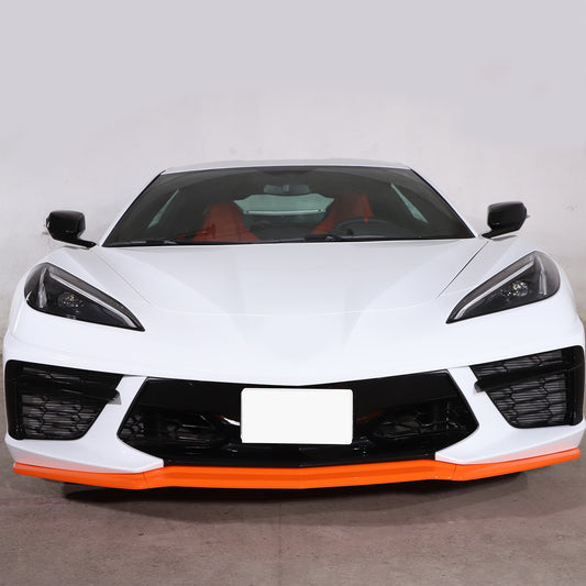 Orange Front Bumper Lip Spoiler For Corvette C8 2020-2025 1