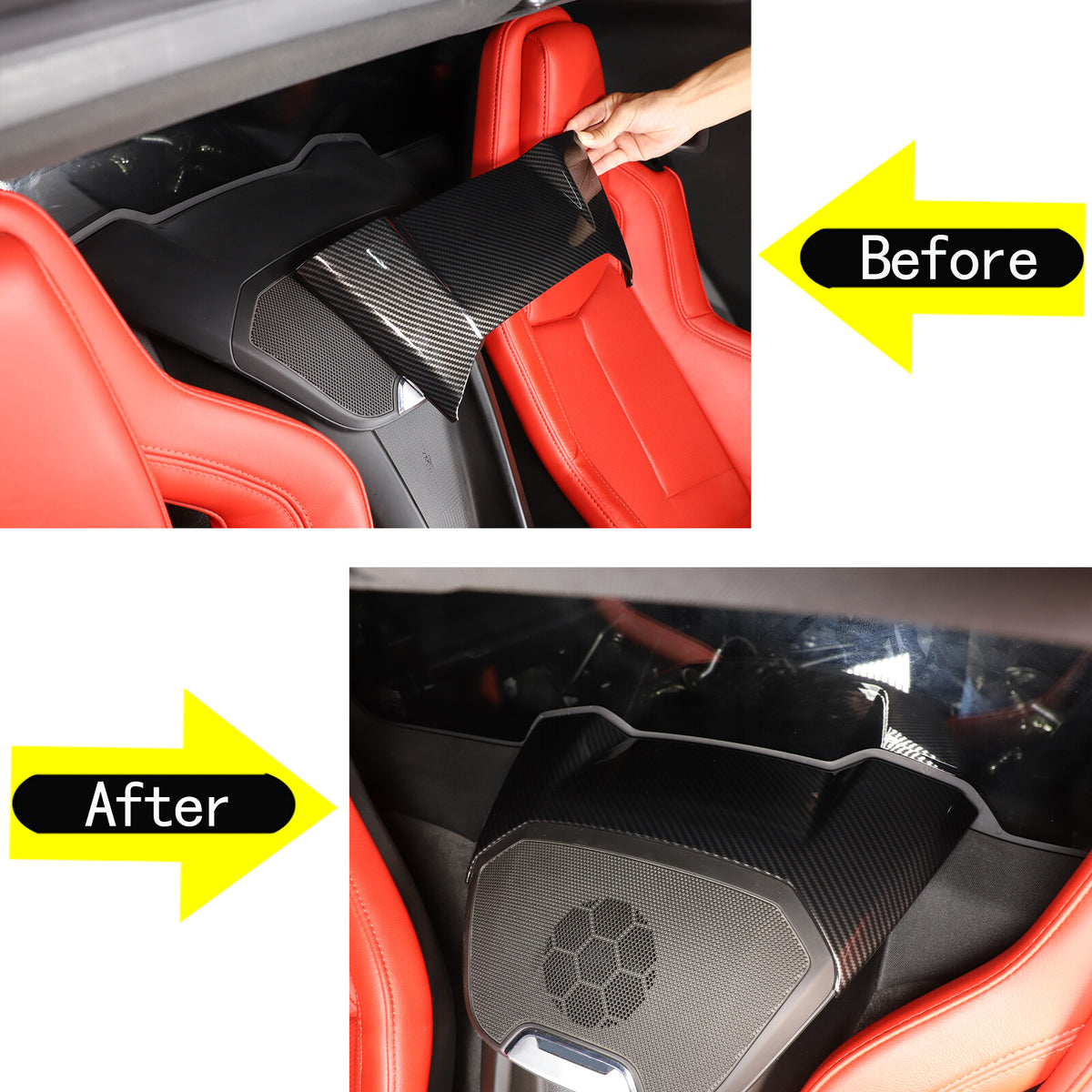 Carbon Fiber ABS Interior Decoration Cover Trim Kit For Corvette C8 2020-2025 - Styles 36-40 19