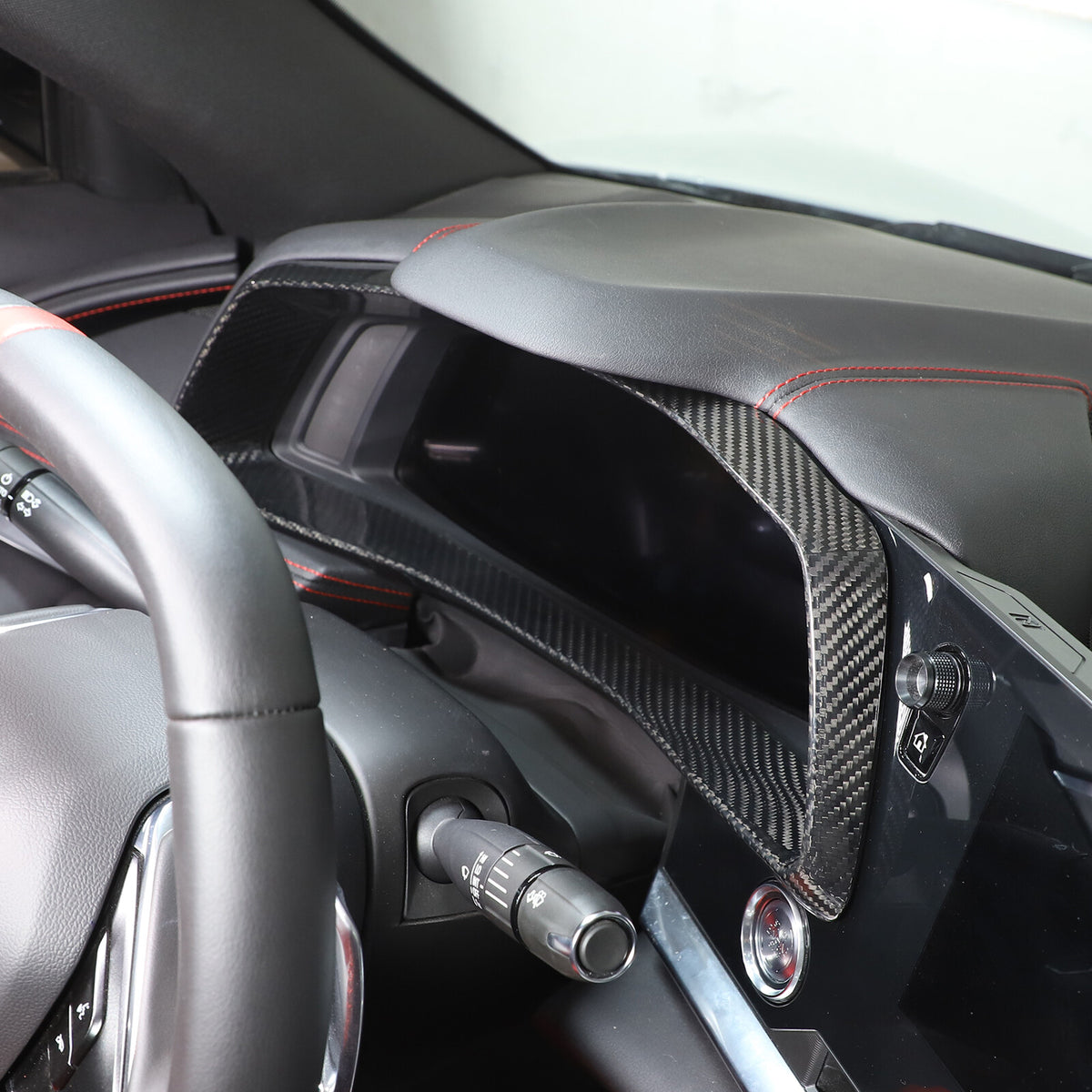 Dry Carbon Fiber Dashboard Speedmeter Panel Trim Decor For Corvette C8 2020-25 5