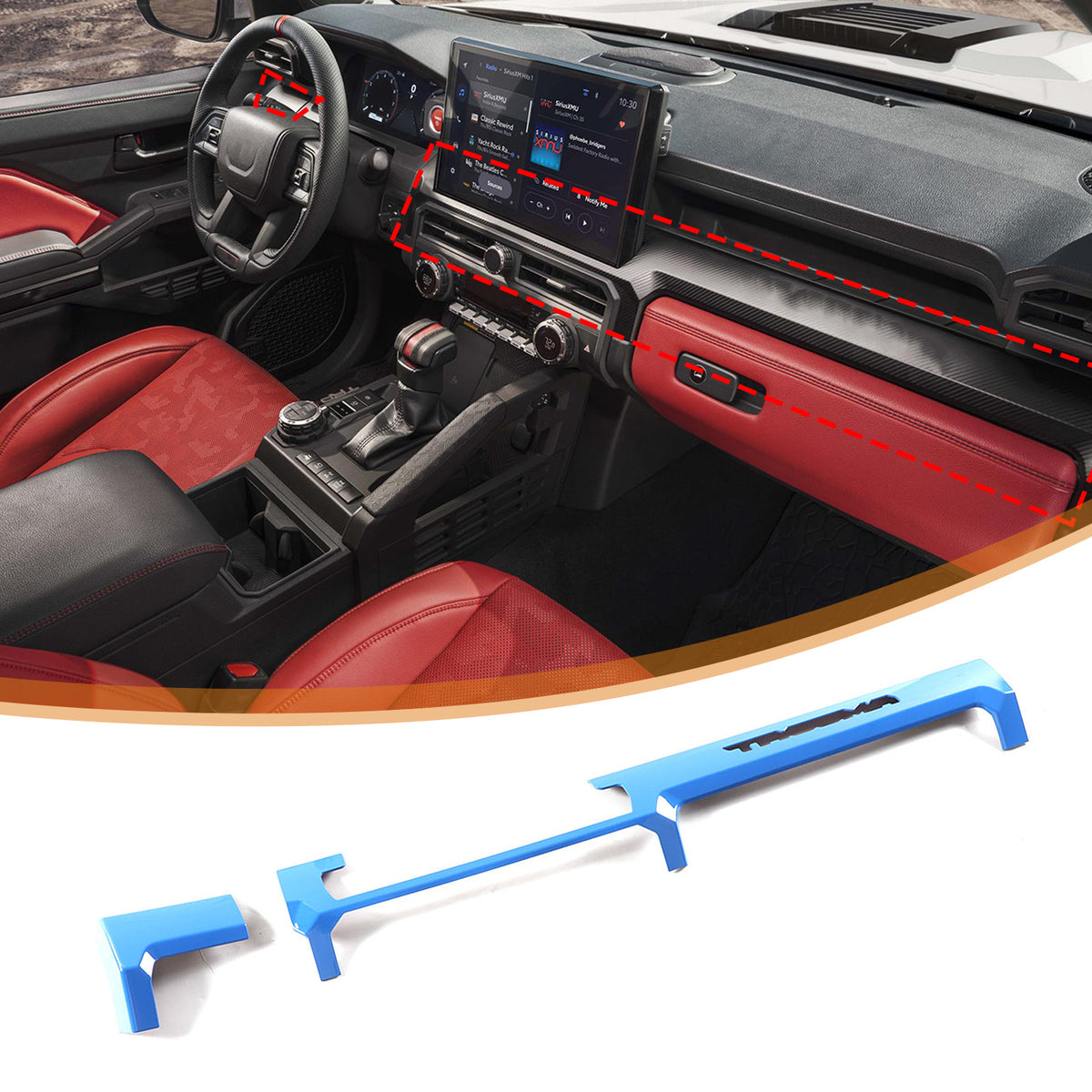 Blue ABS Console Center Dashboard Cover Trim For Toyota Tacoma SR SR5 2024-2025 1