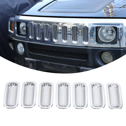 ABS Silver Front Grille Insect Screen Cover For Hummer H3 2005-2009 3