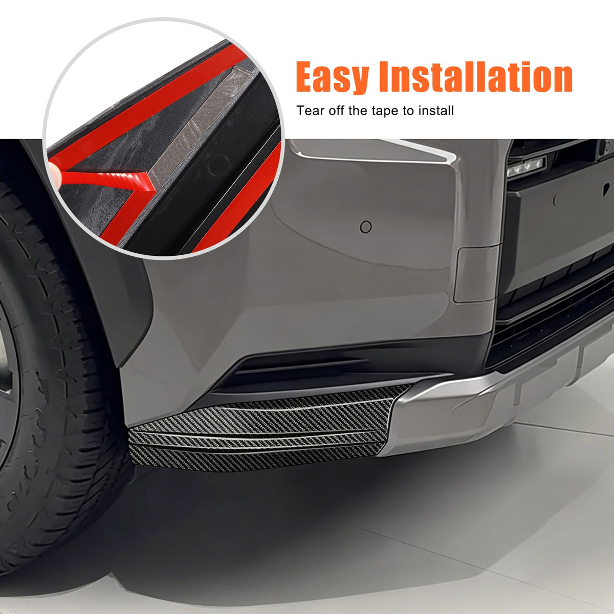 Carbon Fiber ABS Front Bumper Corner Molding Trim For Toyota RAV4 XA60 2026+ 6