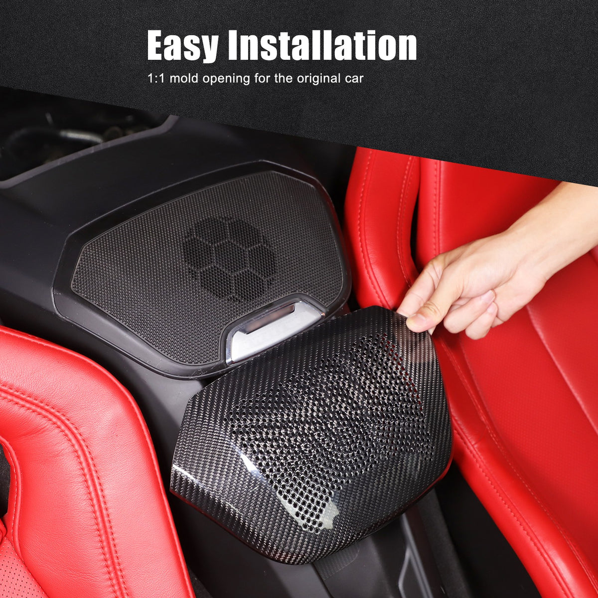 Real Carbon Fiber Rear Waterfall Speaker Grille Trim For Corvette C8 Z51 ZR1 20+ 21