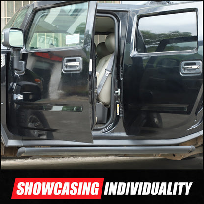 Black Titanium Stainless Steel Body Molding Trim Strips For Hummer H2 2003‑2009 10