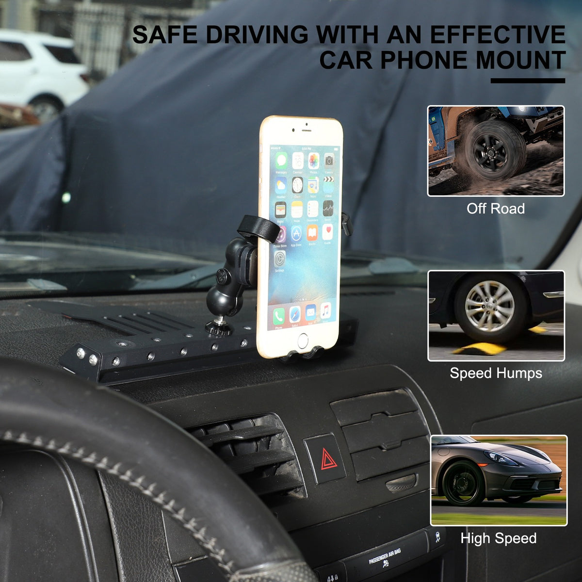 Center Console Multi-Function Phone Mount Bracket For Hummer H3 2005-2009 22