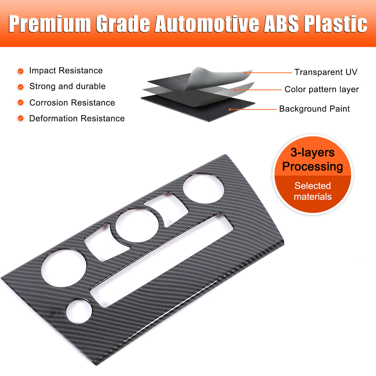 ABS Carbon Center Air Conditioning Cover Trim For BMW 6 Series E63 E64 2004-2009 12