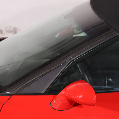 Real Carbon Fiber Exterior Windshield A-Pillar Trim For Corvette C6 05-13 US 9