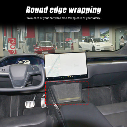Real Carbon Fiber Console Wireless Charge Panel Frame Trim For Tesla Model S 23+ 15