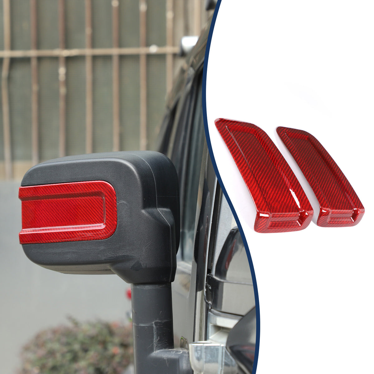 Red Real Carbon Fiber Exterior Rearview Mirror Groove Trim for Hummer H2 2003-09 19