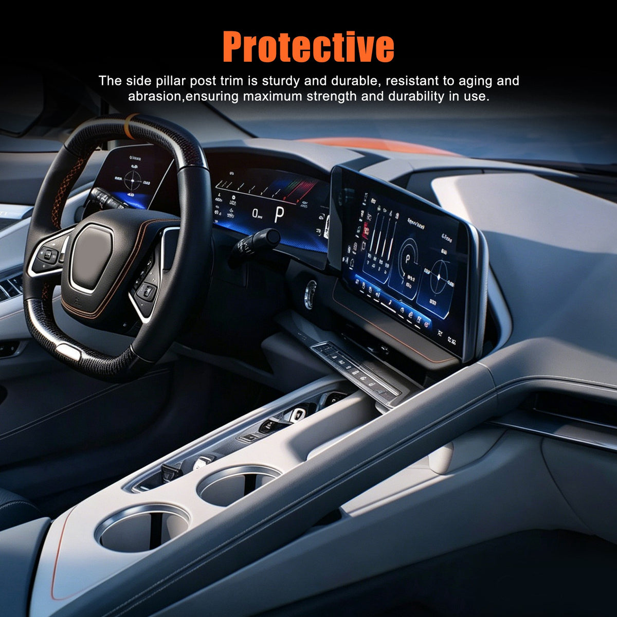 Carbon Fiber ABS Center Console Shift Panel Trim Set For Corvette C8 2026+ US 28