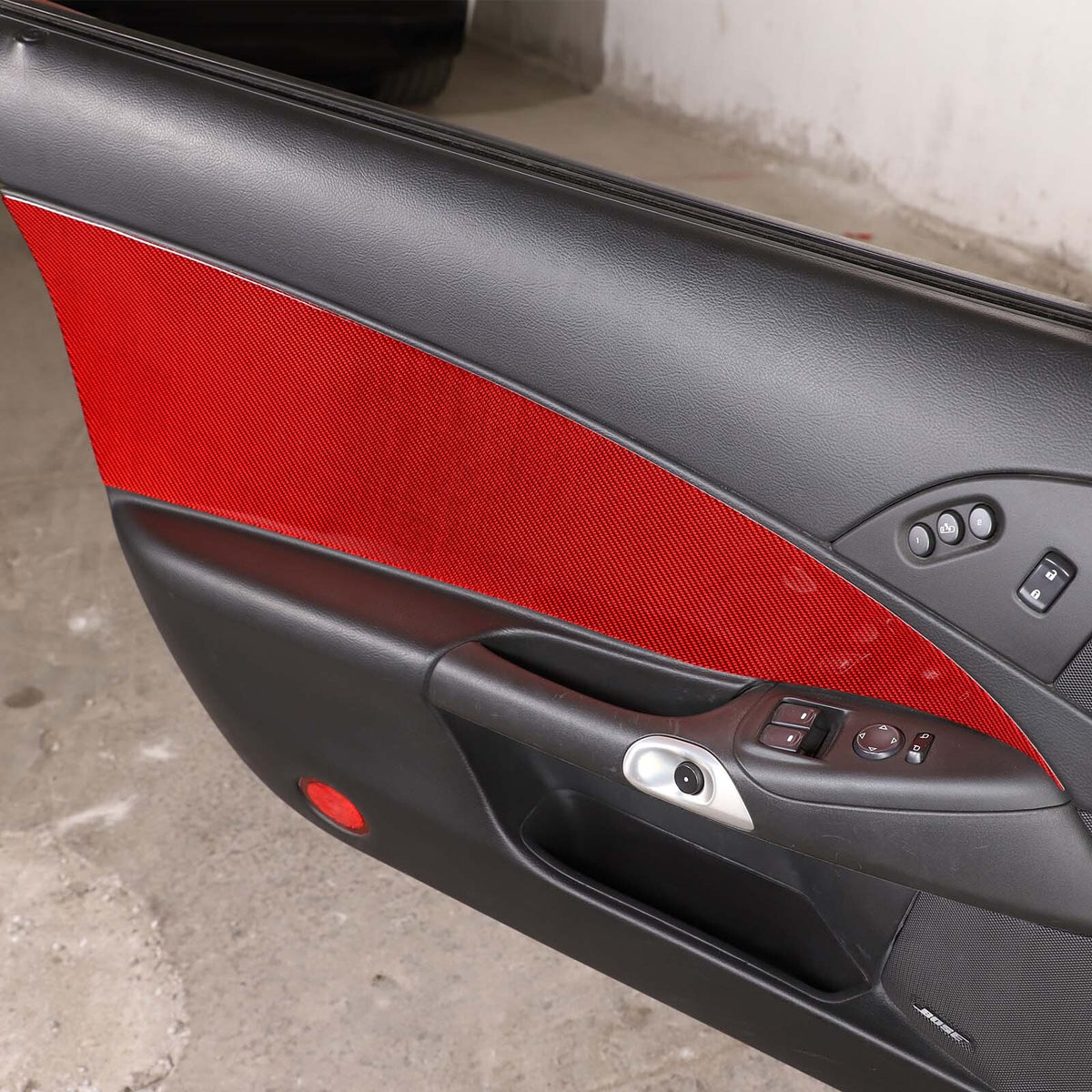 Red Carbon Fiber Interior Anti-kick Door Panel Sticker For Corvette C6 05-13 US 18