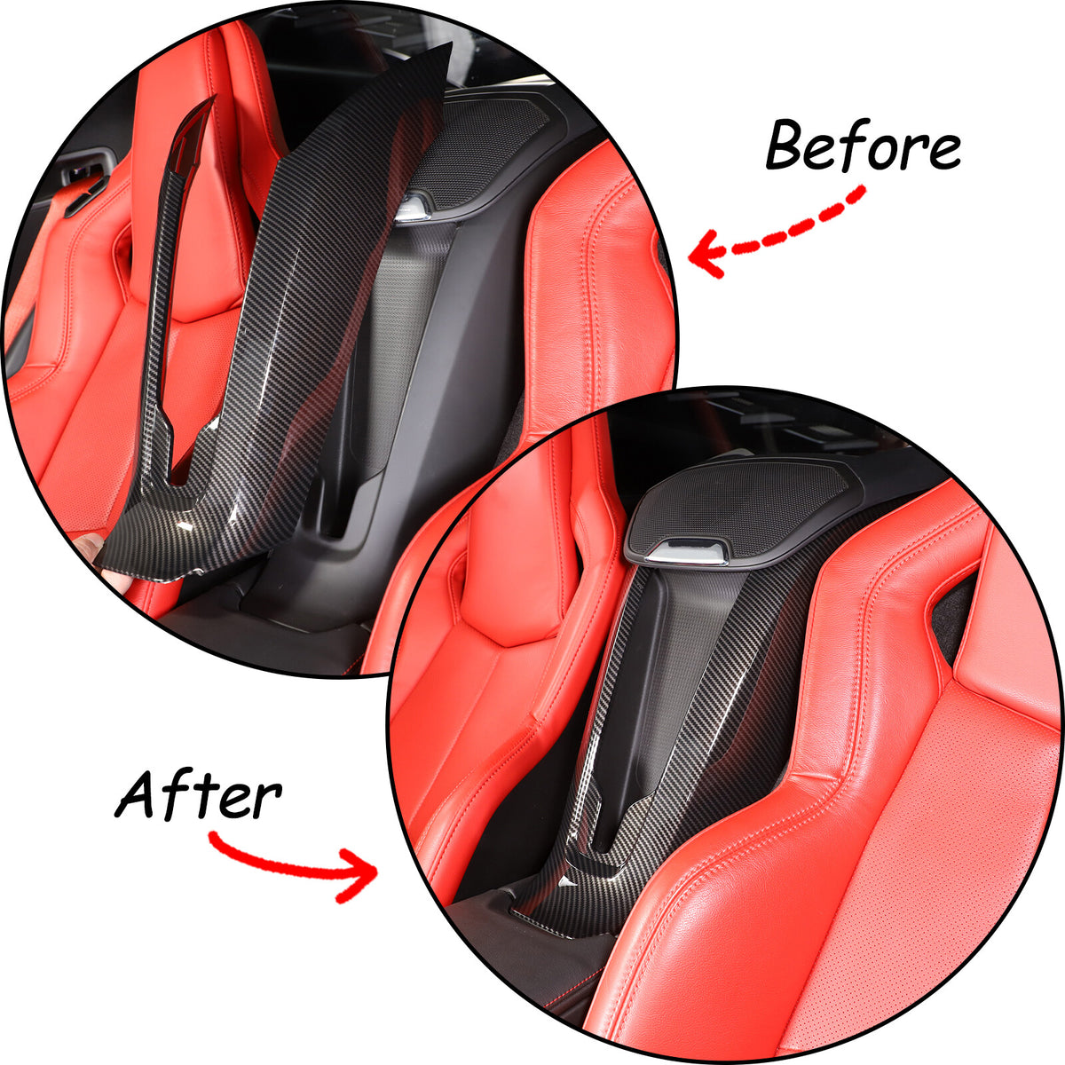 ABS Carbon Fiber Armrest & Waterfall Wireless Charger Cover For Corvette C8 20+ 15